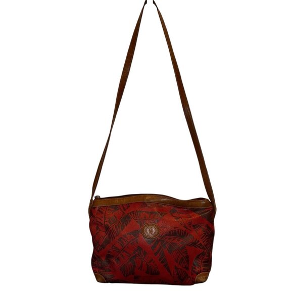 Gucci Vintage Shoulder Bag Crossbody Leather Logo Palm Trees Leafs Rare - Picture 2 of 16